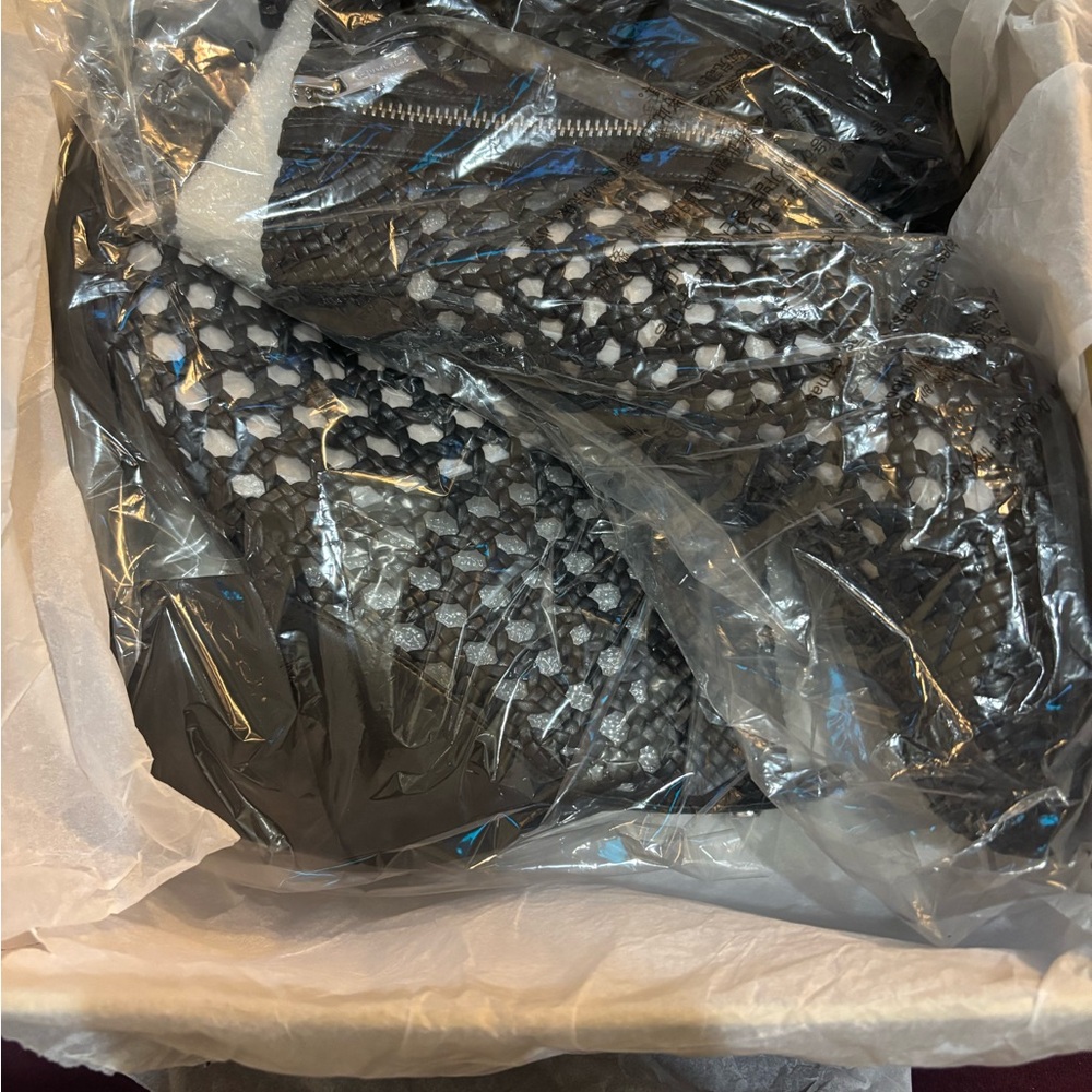 Michael Kors Black Mid Woven Ankle Booties - Picture 6 of 9